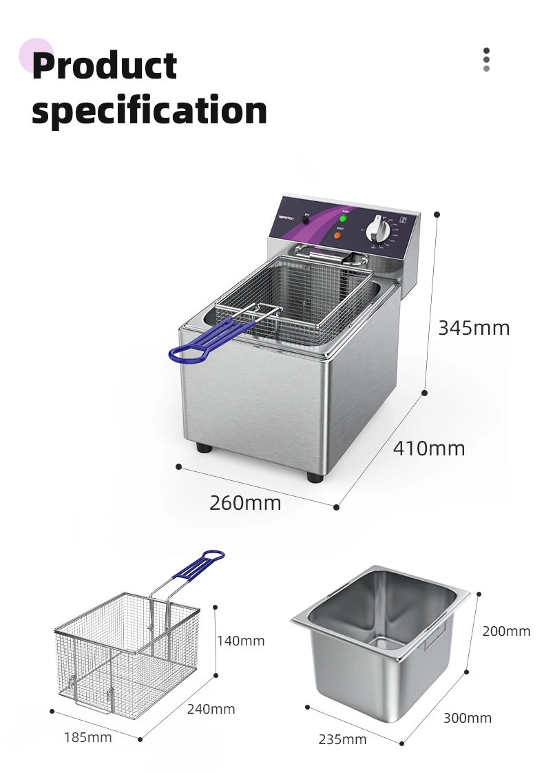 Electric ISO 9001 Approved OEM ODM Heavy Duty Manufacturer Commercial Kitchen Deep Fry Machine