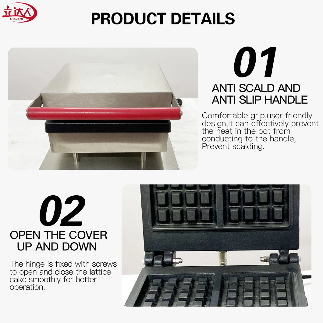 Snack Machine Manual Control Belgian Rotary Waffle Iron Machine Waffle Maker